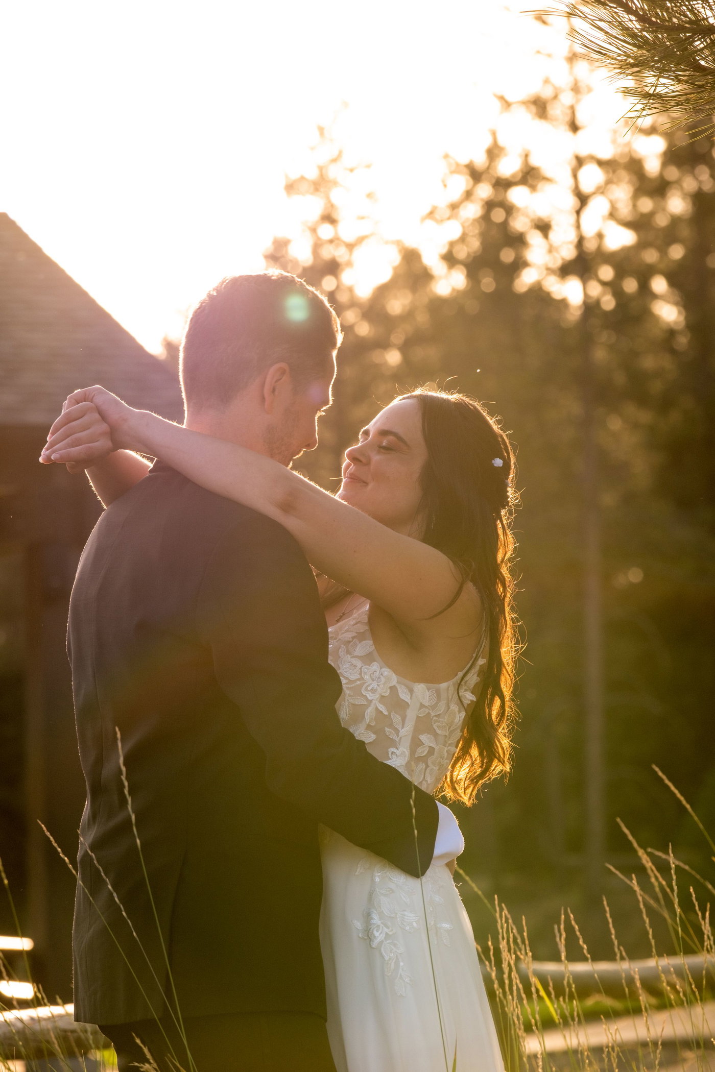 Golden hour portraits in the tall grass