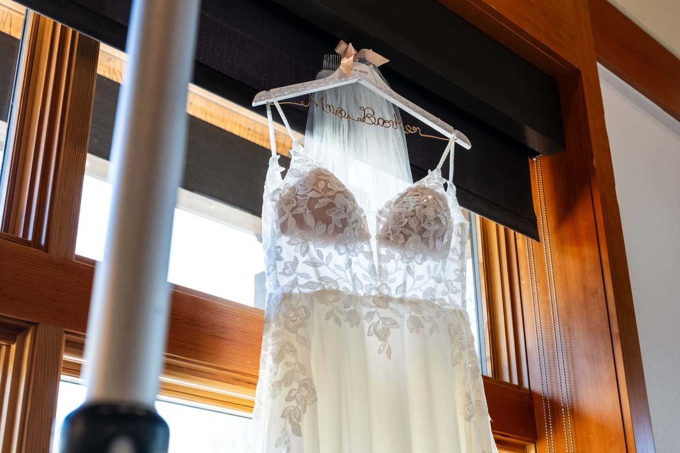 The dress waiting in the morning light