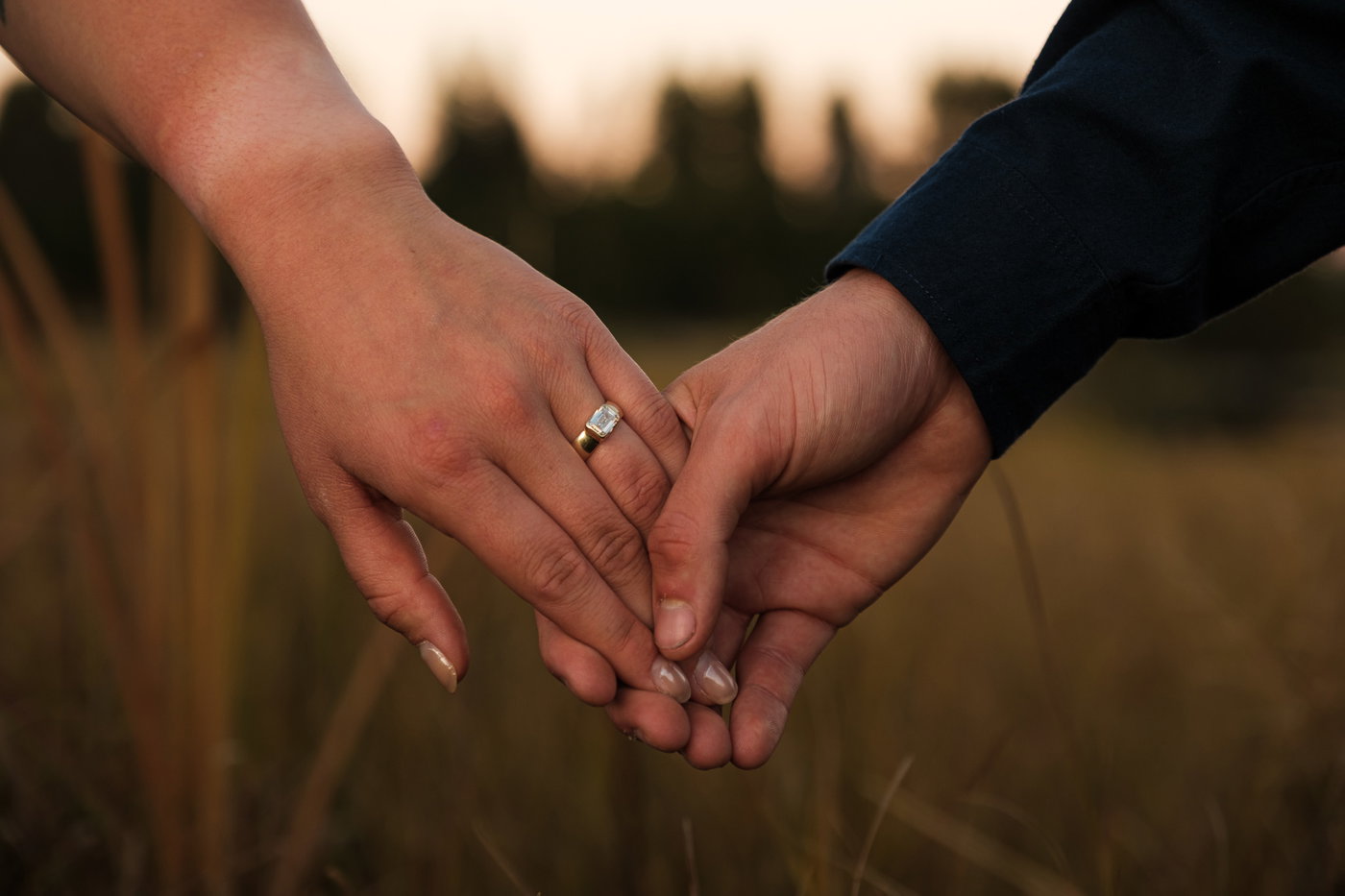 Hands, and the ring, at golden hour