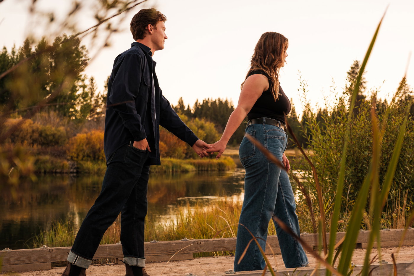 Walking the water line, hand in hand
